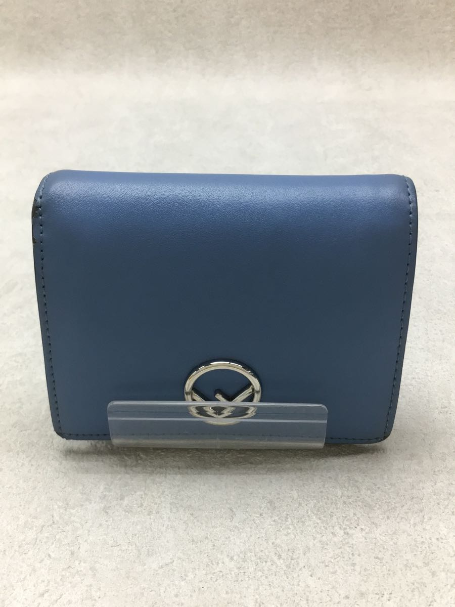 最新な FENDI◇2つ折り財布/-/BLU/レディース/ブルー/擦れ有/8M0387 二