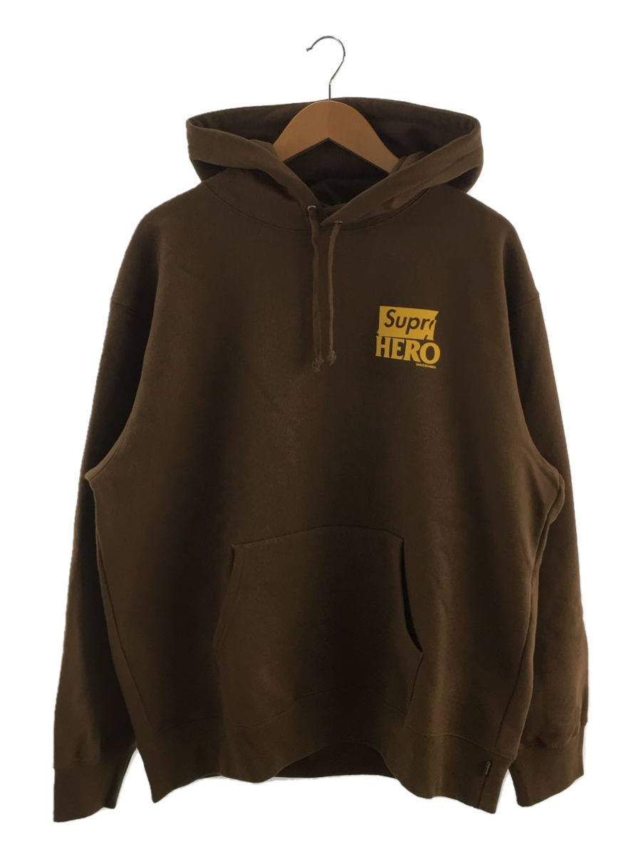 Supreme◆パーカー/L/コットン/BRW/プリント/antihero hooded sweatshirt brown