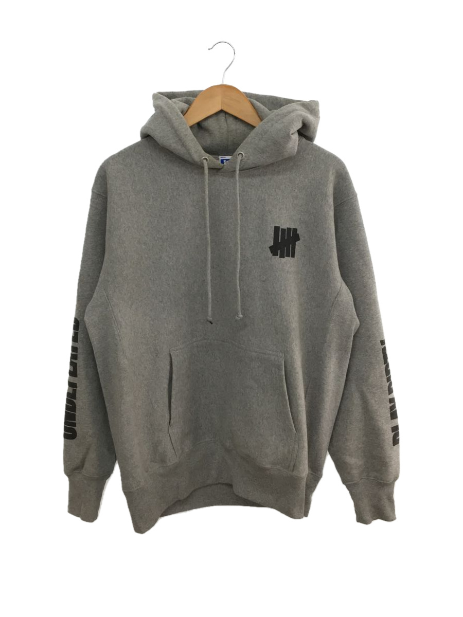 UNDEFEATED◆21AW/ONE TWO PULLOVER HOOD/パーカー/M/コットン/GRY/217078009008