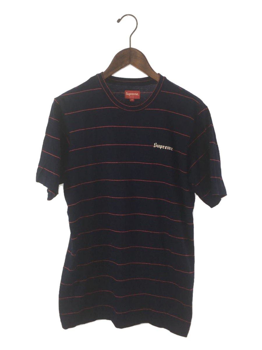 最新発見 Supreme◇Tシャツ/S/コットン/ネイビー/ボーダー その他