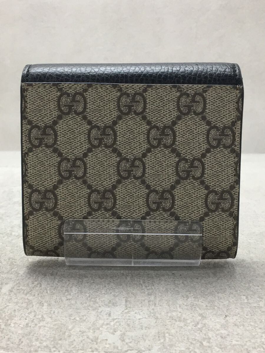 GUCCI◆2つ折り財布/レザー/BLK/レディース/GGマーモント/GGスプリームキャンバス/598587_画像2