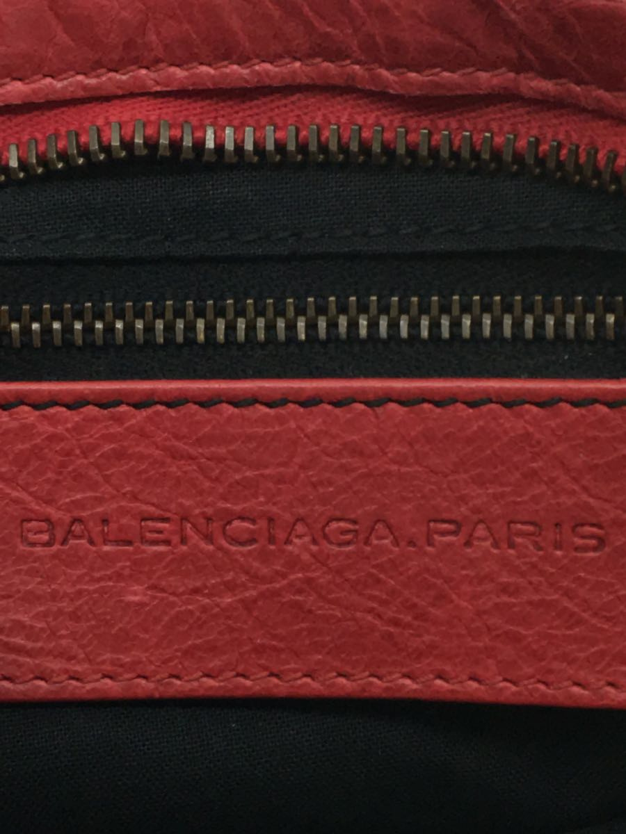 BALENCIAGA◆ミニシティ/ハンドバッグ/レザー/RED/無地_画像5