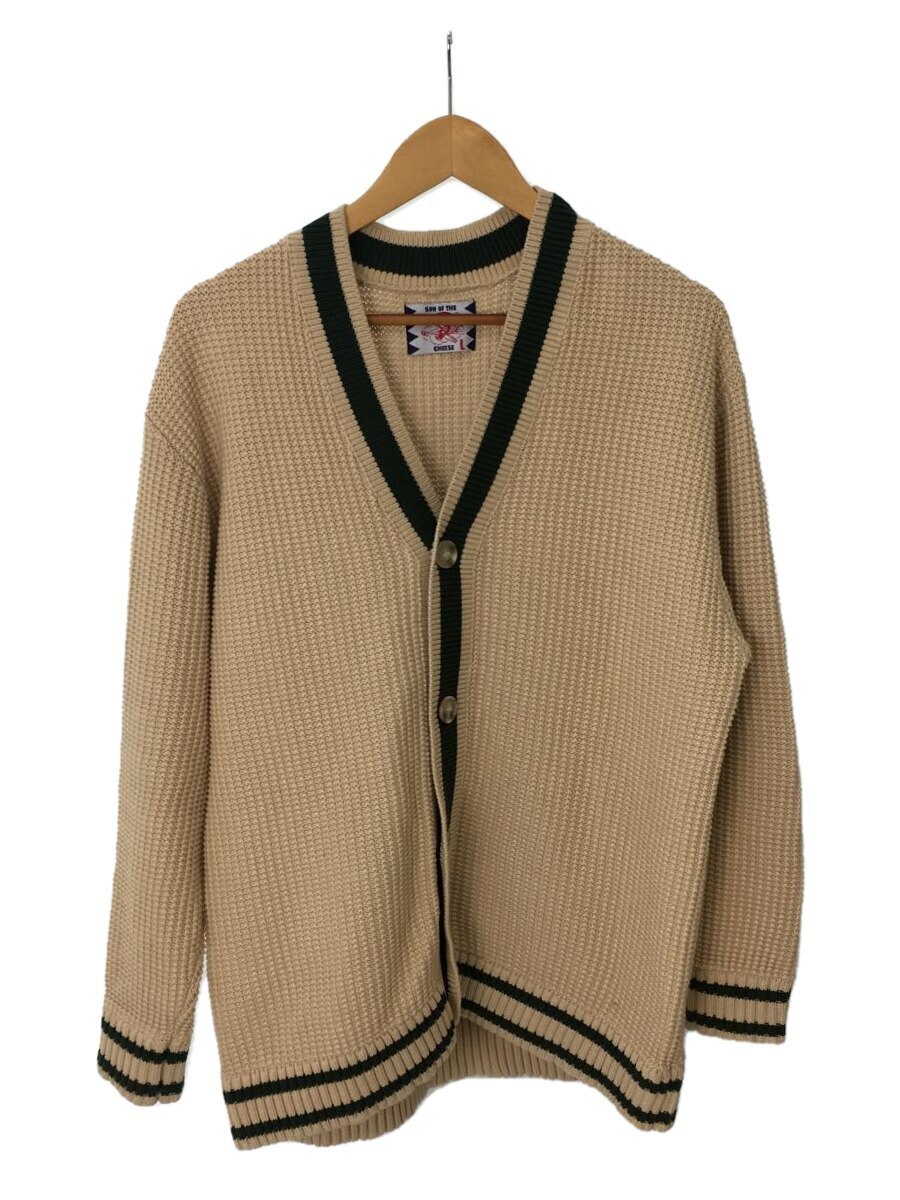 SON OF THE CHEESE◆カーディガン(薄手)/L/コットン/BEG/SC2211-KN08/22SS/Line Cardigan