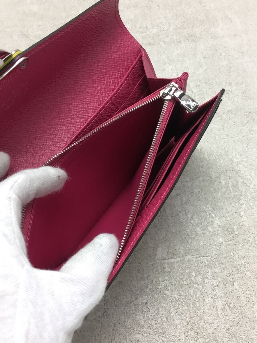 LOUIS VUITTON◇ポルト・フォイユ・サラ_エピ_PNK/レザー/PNK