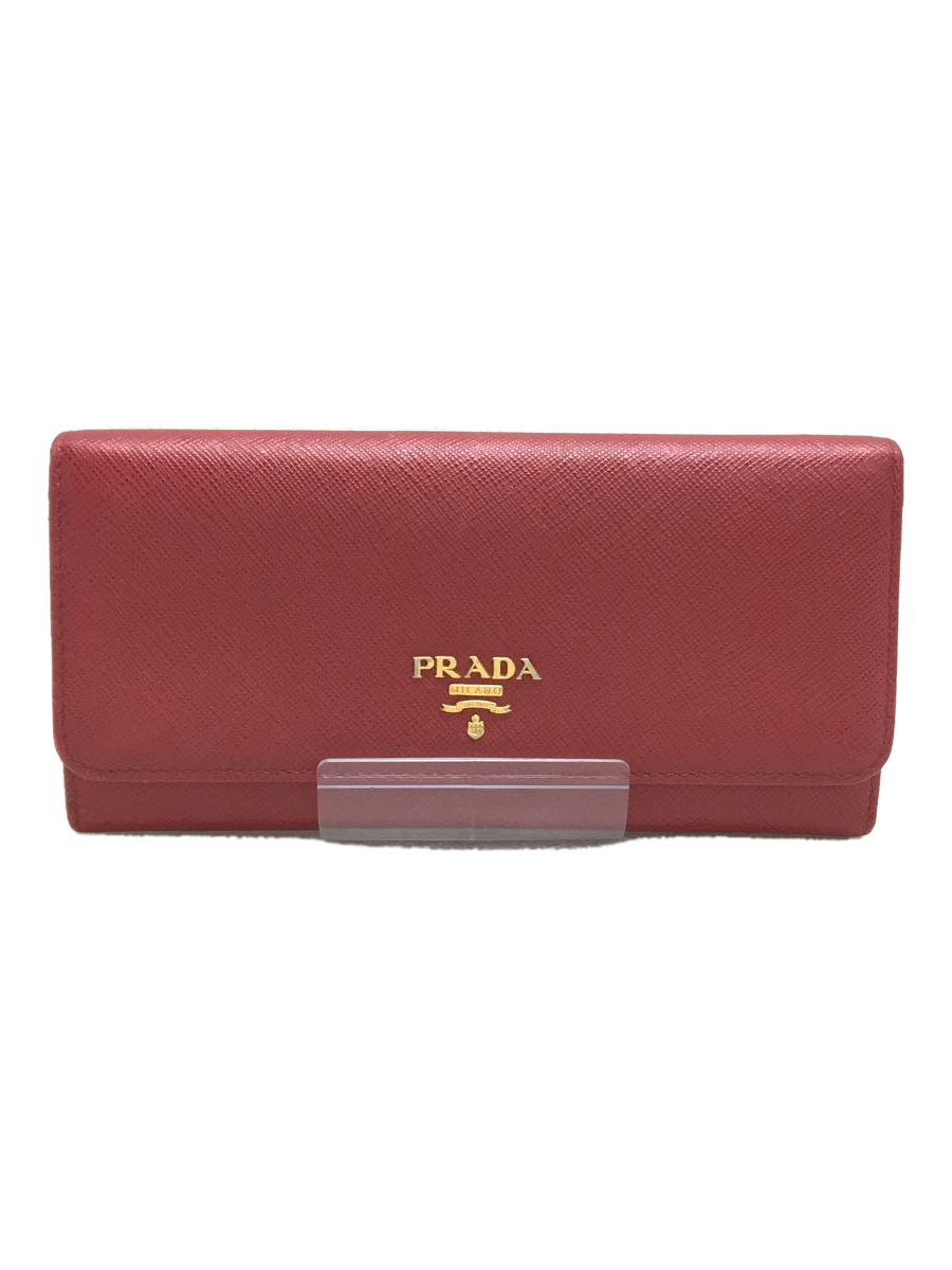 PRADA◇長財布/レザー/RED-