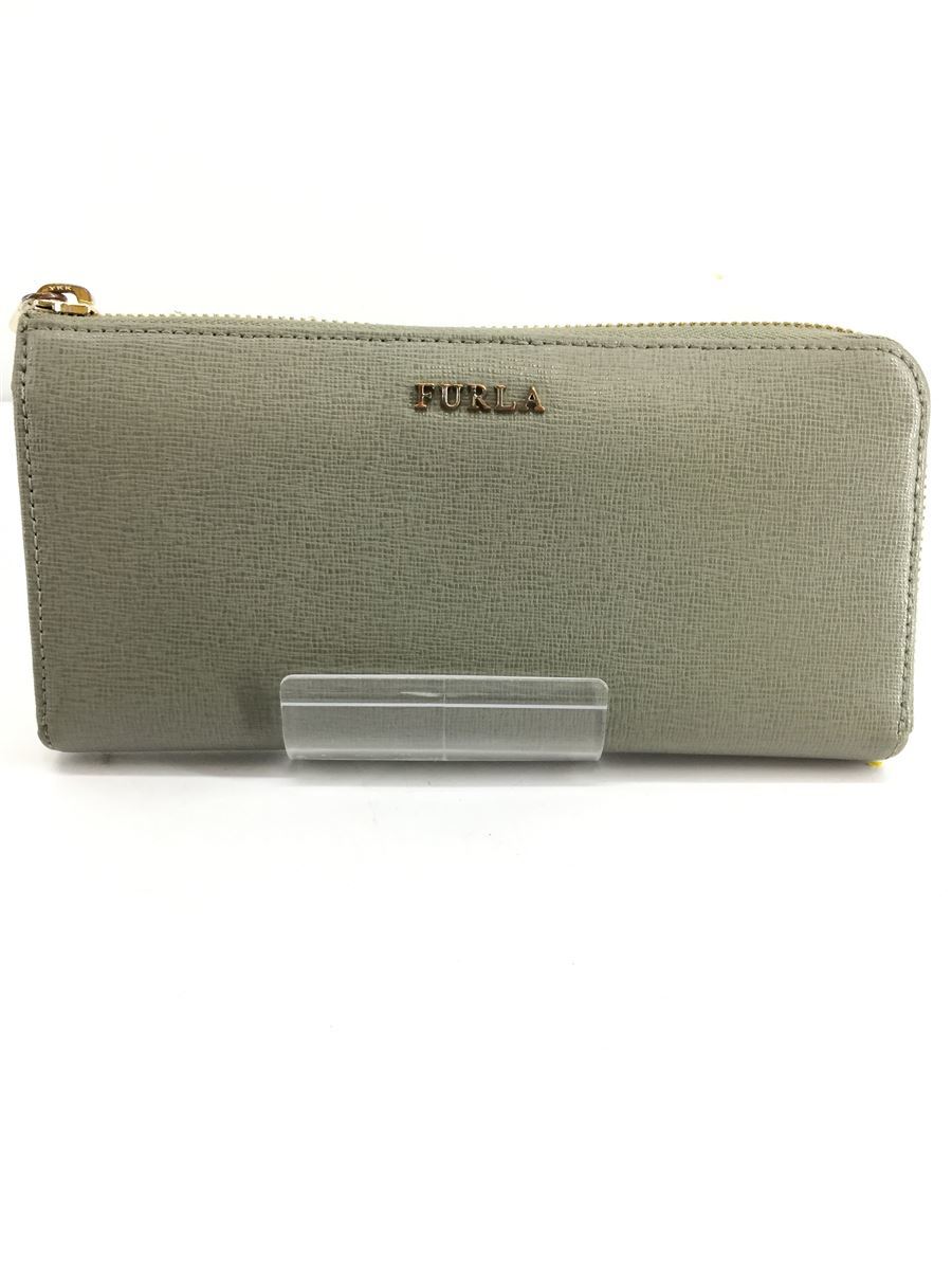 FURLA◆長財布/PVC/GRY/無地/00850612/ラウンドファスナー_画像1