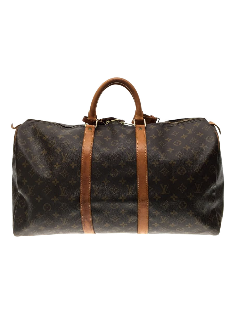 LOUIS VUITTON◆キーポル50_モノグラムキャンバス/PVC/BRW