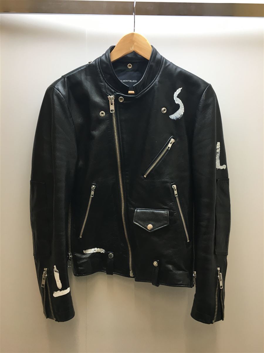 ALMOSTBLACK◆LEATHER RIDERS 18SS-J008 ホースレザー ライダースジャケット/1/馬革/BLK_画像1