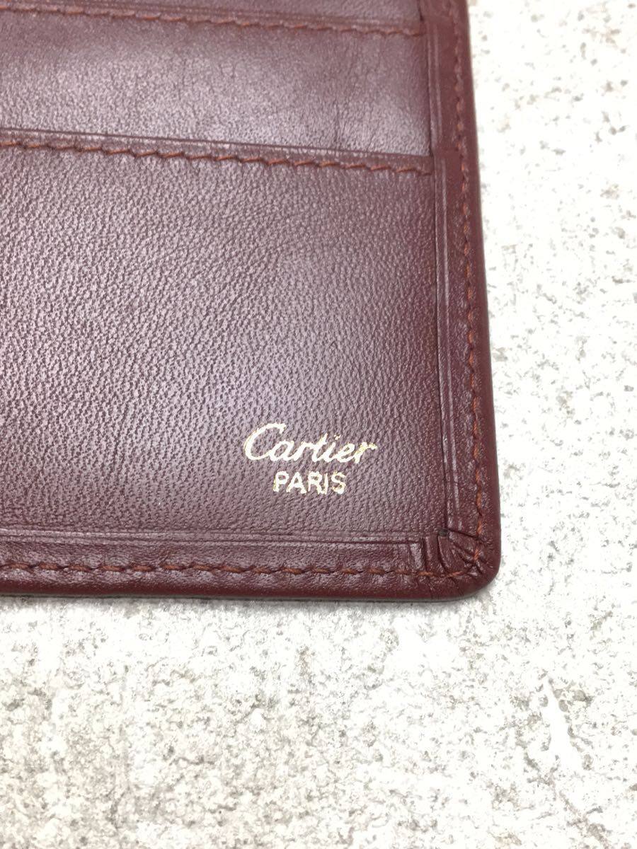 Cartier*2. folding purse / leather /BRD/ plain / unisex 