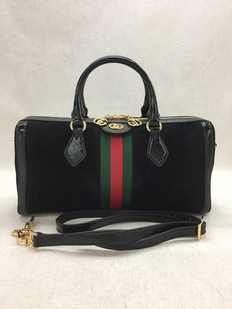 GUCCI◇スエードオフディアGGミディアム/ハンドバッグ/スウェード
