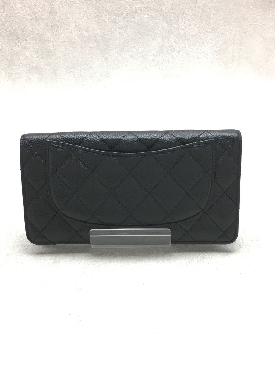 CHANEL◇長財布/-/BLK/キャビアスキン | normanhubbard.com