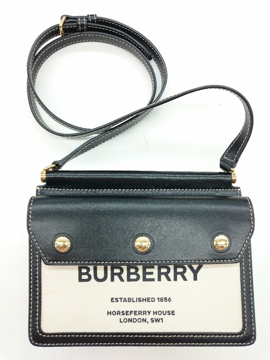 BURBERRY◆バーバリー/ミニホースフェリープリントタイトルバッグウィズポケットディテール_画像1