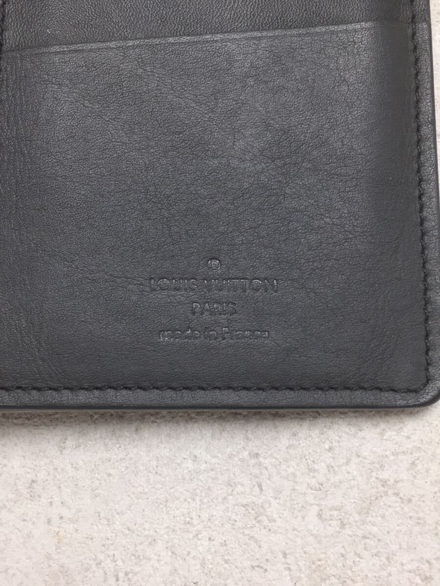 LOUIS VUITTON◆ポルトフォイユ・ブラザ_モノグラムシャドウ/牛革/BLK/中古_画像3