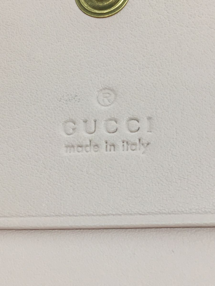 予約販売 GUCCI◇2ツ折サイフ/レザー/PNK 長財布（小銭入れなし