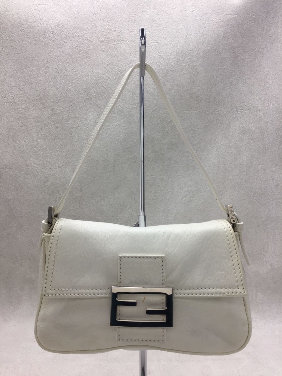 FENDI◇ハンドバッグ/レザー/WHT/無地 www.fujiwarafarm.jp