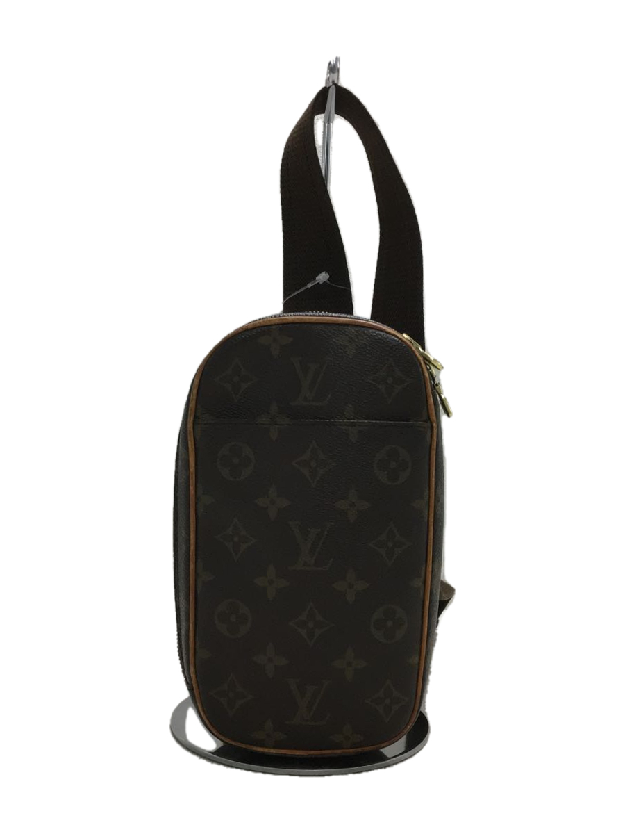 LOUIS VUITTON◆ポシェットガンジュ_モノグラムキャンバス/ウエストバッグ/PVC/BRW/総柄/M51870