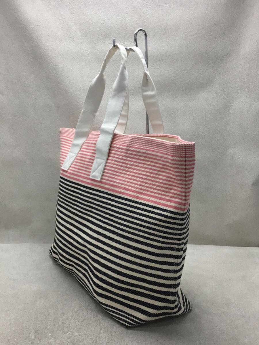 HERMES◇トートバッグ/キャンバス/ピンク/ストライプ/102787M/ニューカ