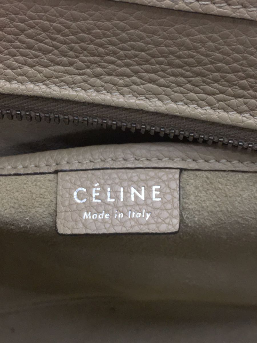 CELINE◆ラゲージナノショッパー 189243DRU.03UN ハンドバッグ/レザー/BEG_画像3