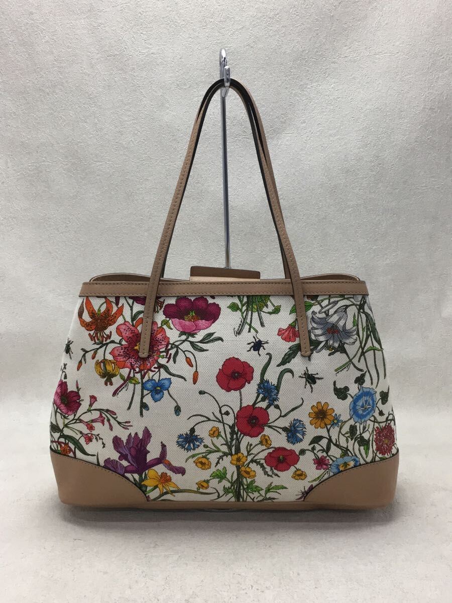 GUCCI◇フローラ/トートバッグ/キャンバス/BEG/花柄/358470/290422040