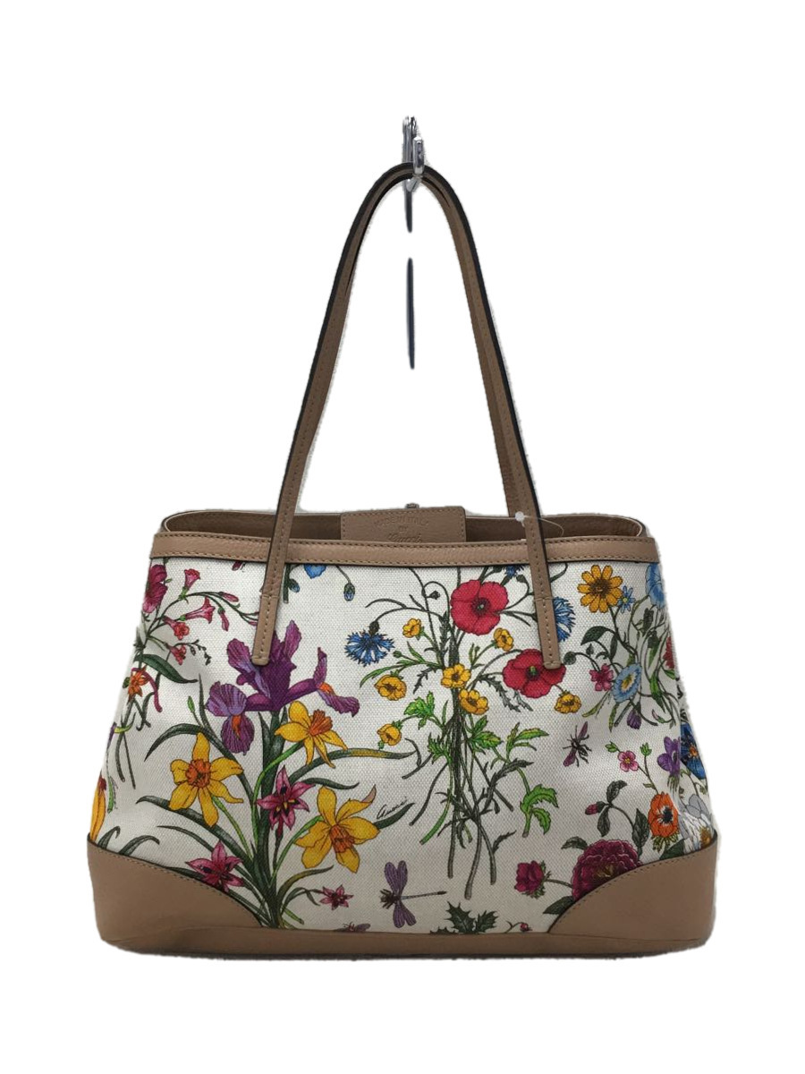 GUCCI◇フローラ/トートバッグ/キャンバス/BEG/花柄/358470/290422040