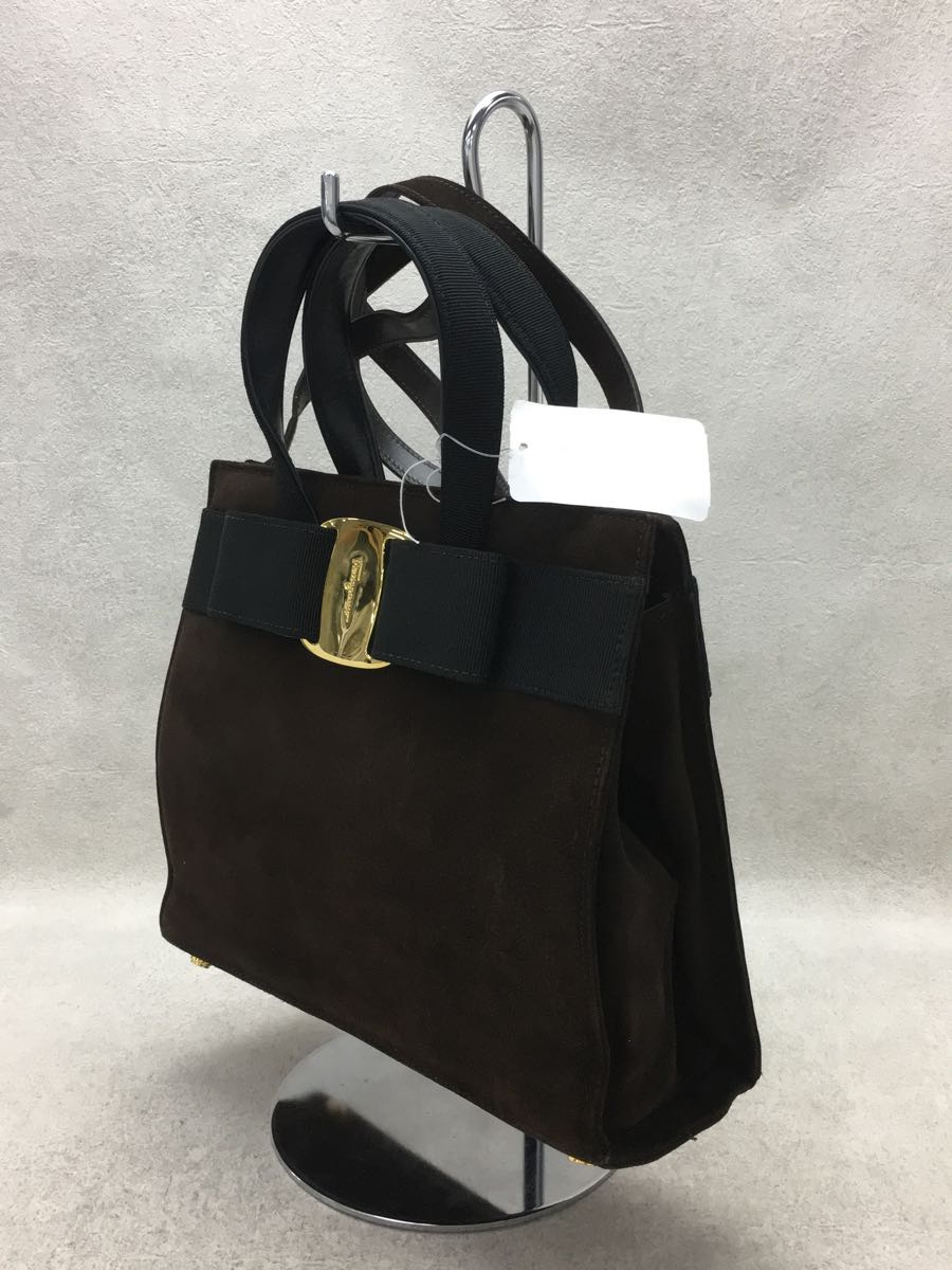 Salvatore Ferragamo◇ヴァラリボン2WAYハンドバッグ/スウェード