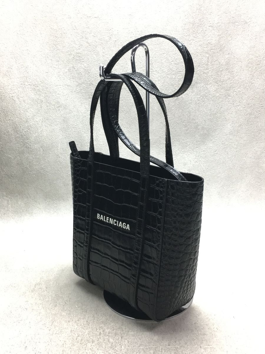 BALENCIAGA◇エブリデイトートXXS 551815 トートバッグ レザー BLK