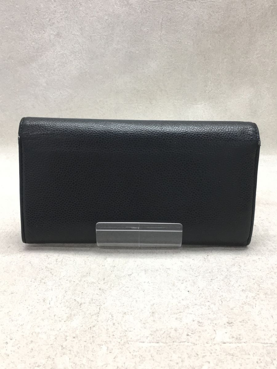 CHANEL◆長財布/レザー/BLK/レディース_画像2