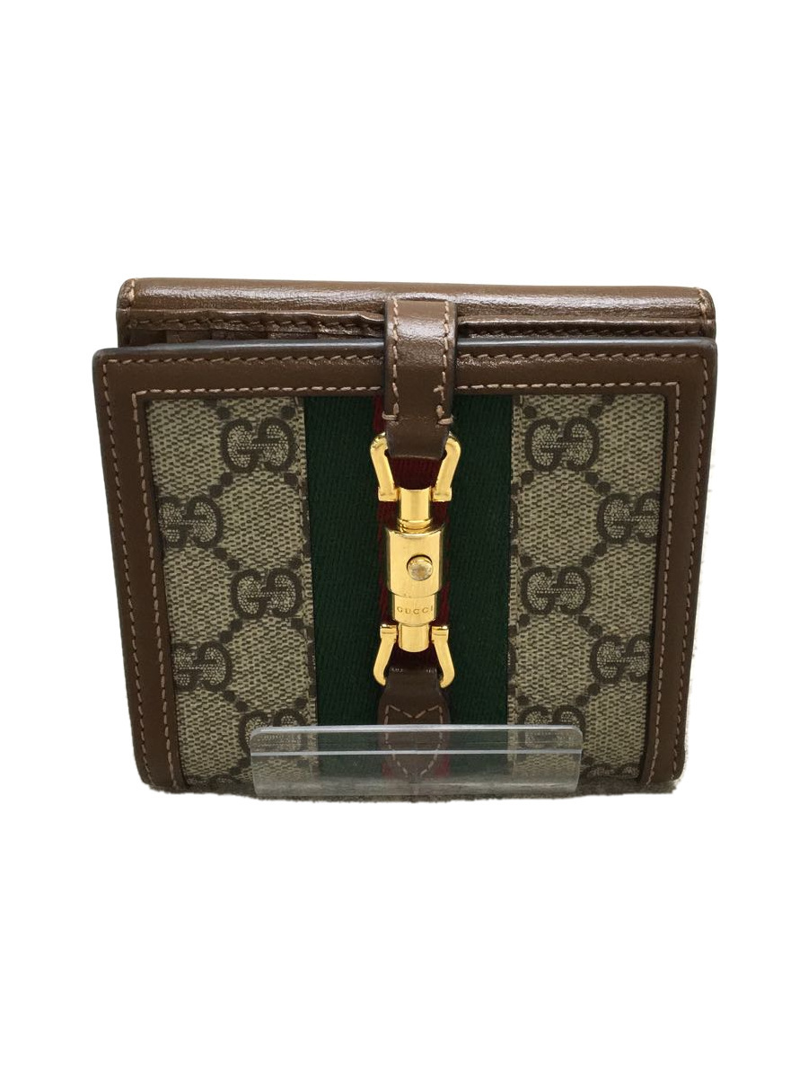 サイズ交換OK】 Case Card 1961 GUCCI◇Jackie Wallet /レザー/BRW