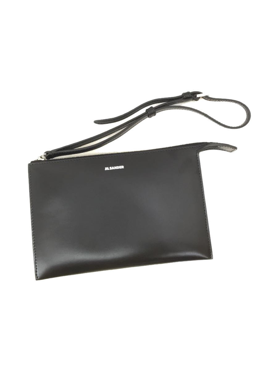 JIL SANDER◇クラッチバッグ/牛革/BLK/ブラック/ジルサンダー/tootie