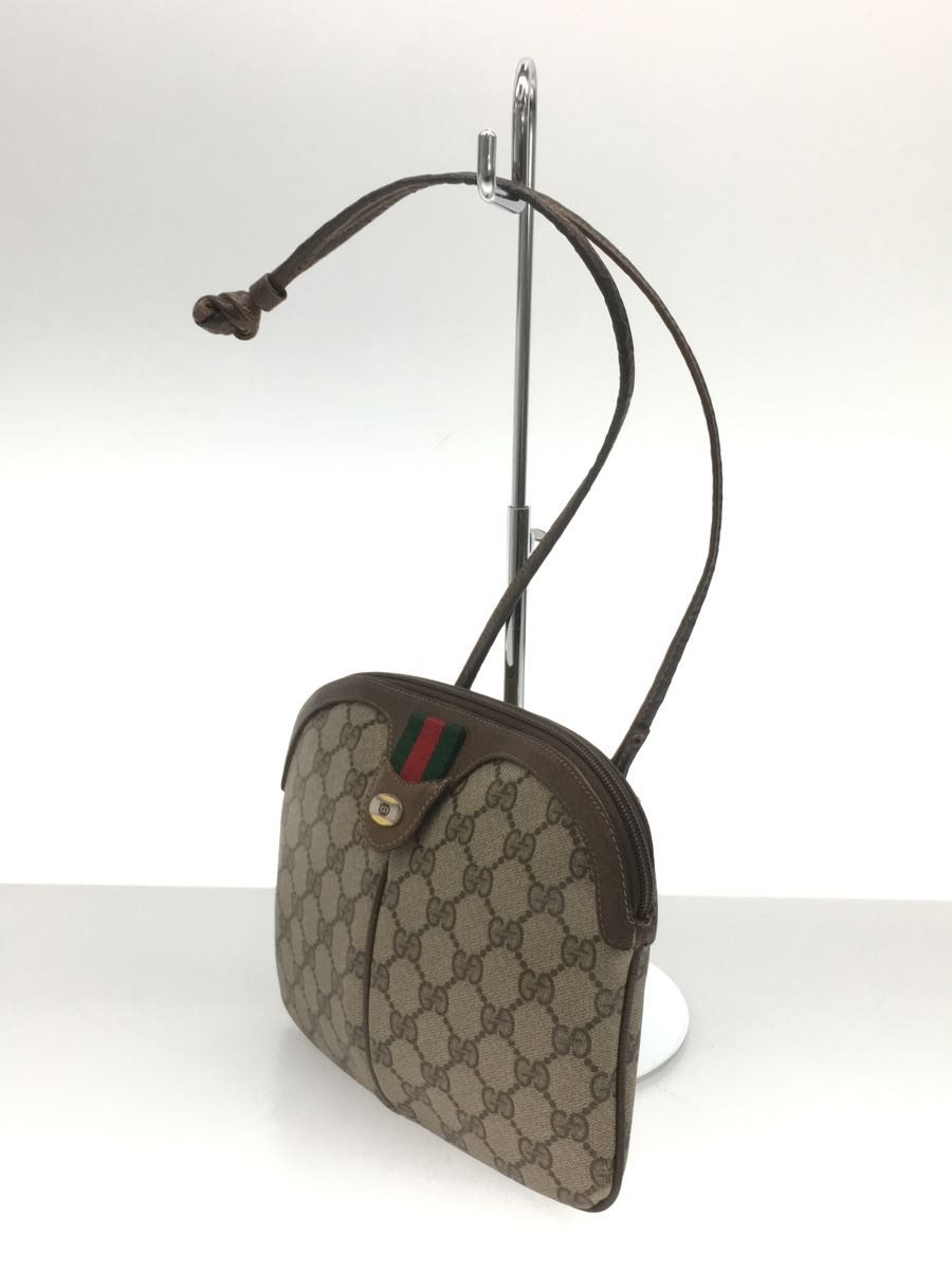 GUCCI◇オールドグッチ/シェリーライン/GG/ショルダーバッグ/PVC/BEG