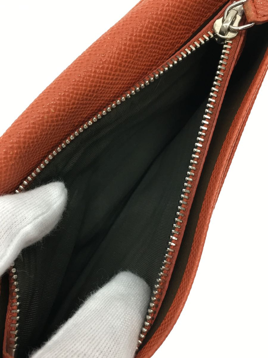 BVLGARI◇長財布/レザー/オレンジ/無地 - 長財布(小銭入れあり) BVLGARI◇長財布/レザー/オレンジ/無地 - 長財布(小銭入れあり)