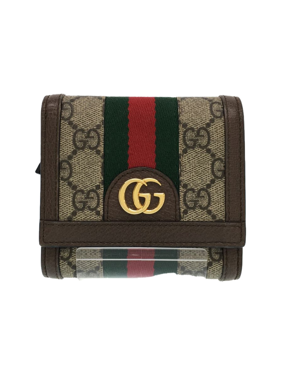 GUCCI◇財布/カードケース_オフィディア_GGスプリーム/PVC/ベージュ