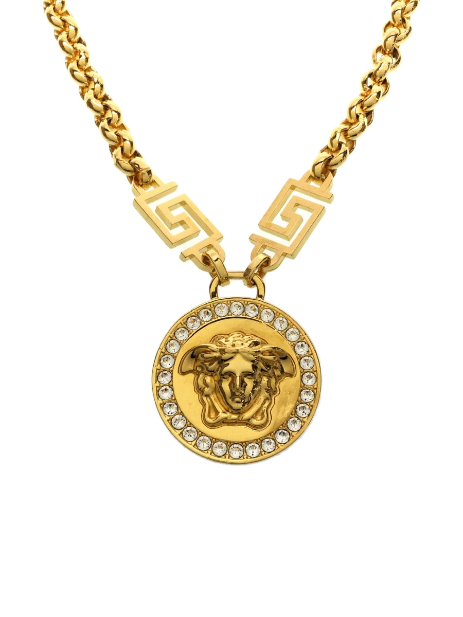 VERSACE◇クリスタル ラ メドゥーサ グレカ ネックレス/ネックレス