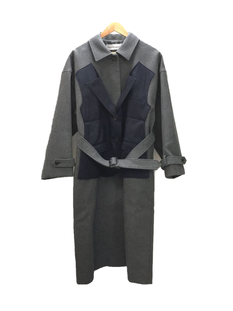 Vest docked wool coat/MM21AW-W-CT001/コート/FREE/-/GRY