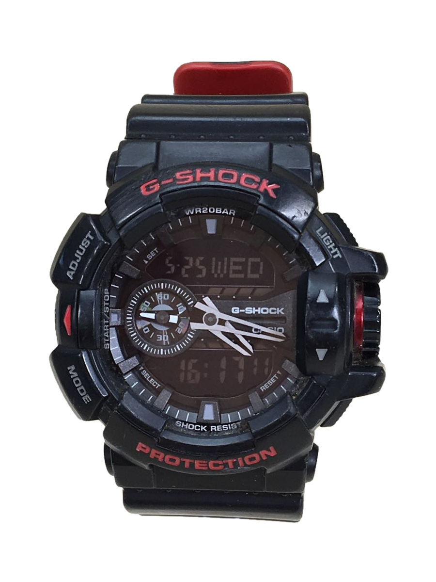 CASIO◆クォーツ腕時計・G-SHOCK/デジアナ/ラバー/BLK/BLK/GA-400HR-1AJF
