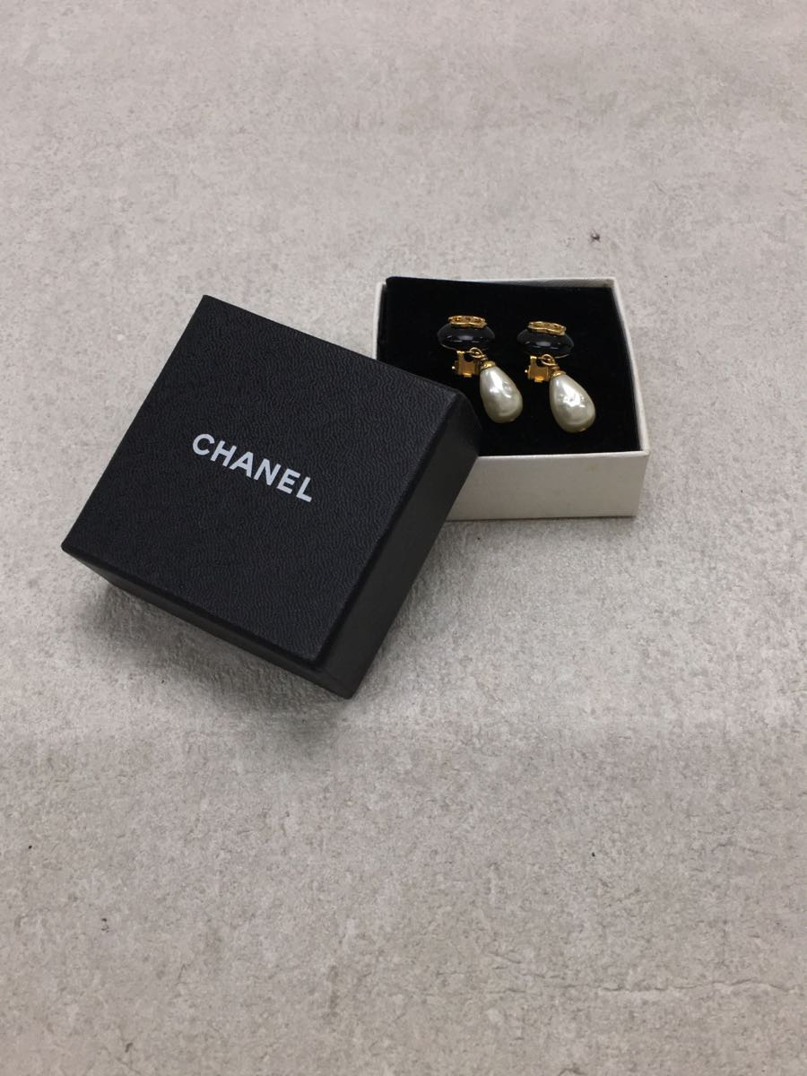 CHANEL◆イヤリング/-/パール/BLK_画像5