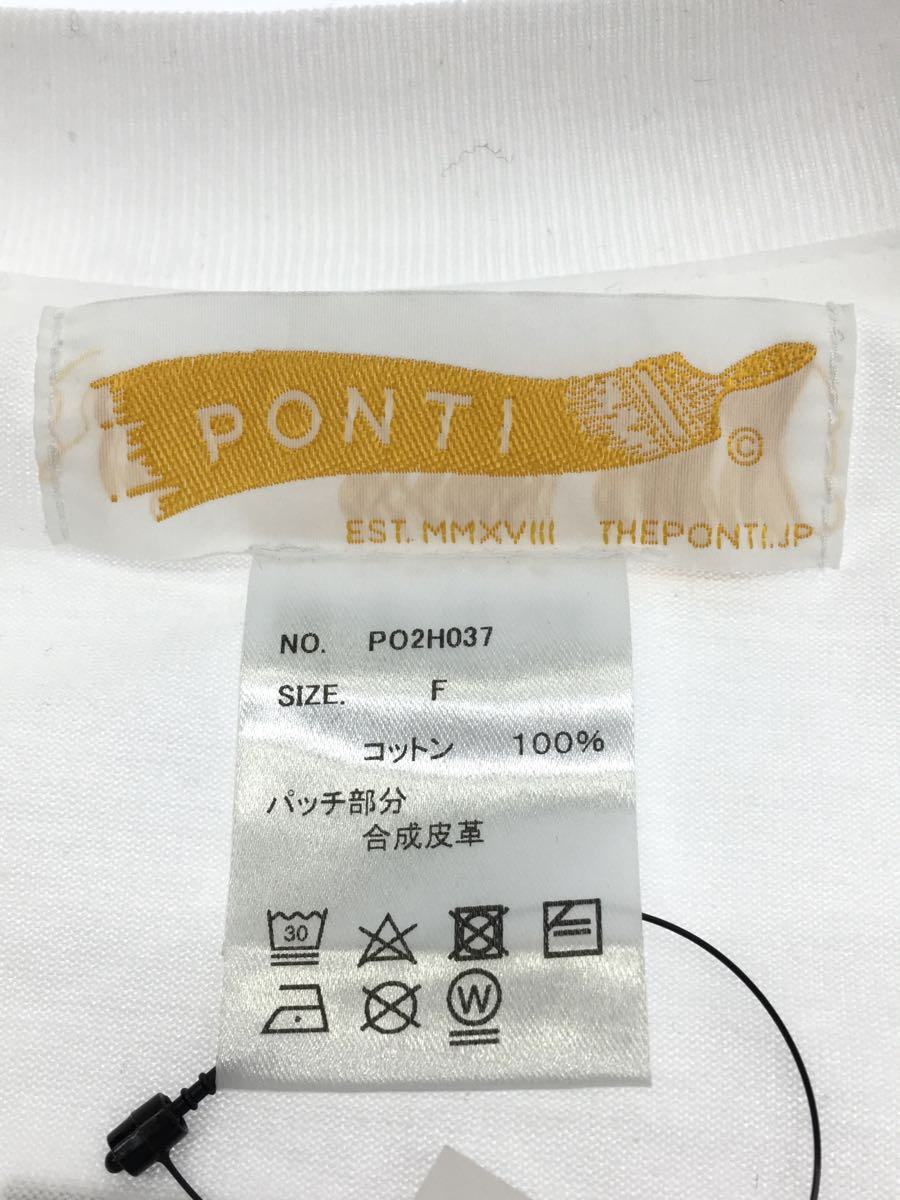 PONTI◆長袖Tシャツ/FREE/コットン/WHT_画像3