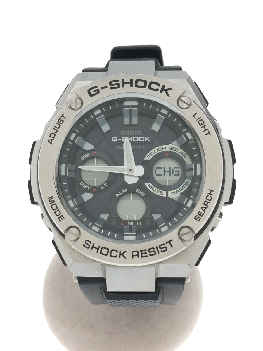 CASIO◆ソーラー腕時計・G-SHOCK/デジアナ/SLV/GST-W110-1AJF