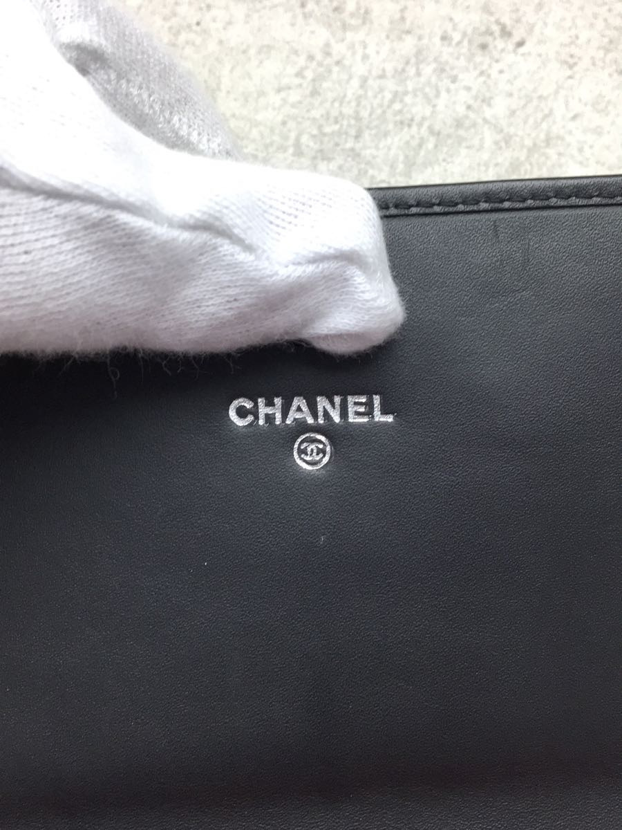 CHANEL◇長財布/レザー/BLK 長財布(小銭入れあり) CHANEL◇長財布/レザー/BLK 長財布(小銭入れあり)