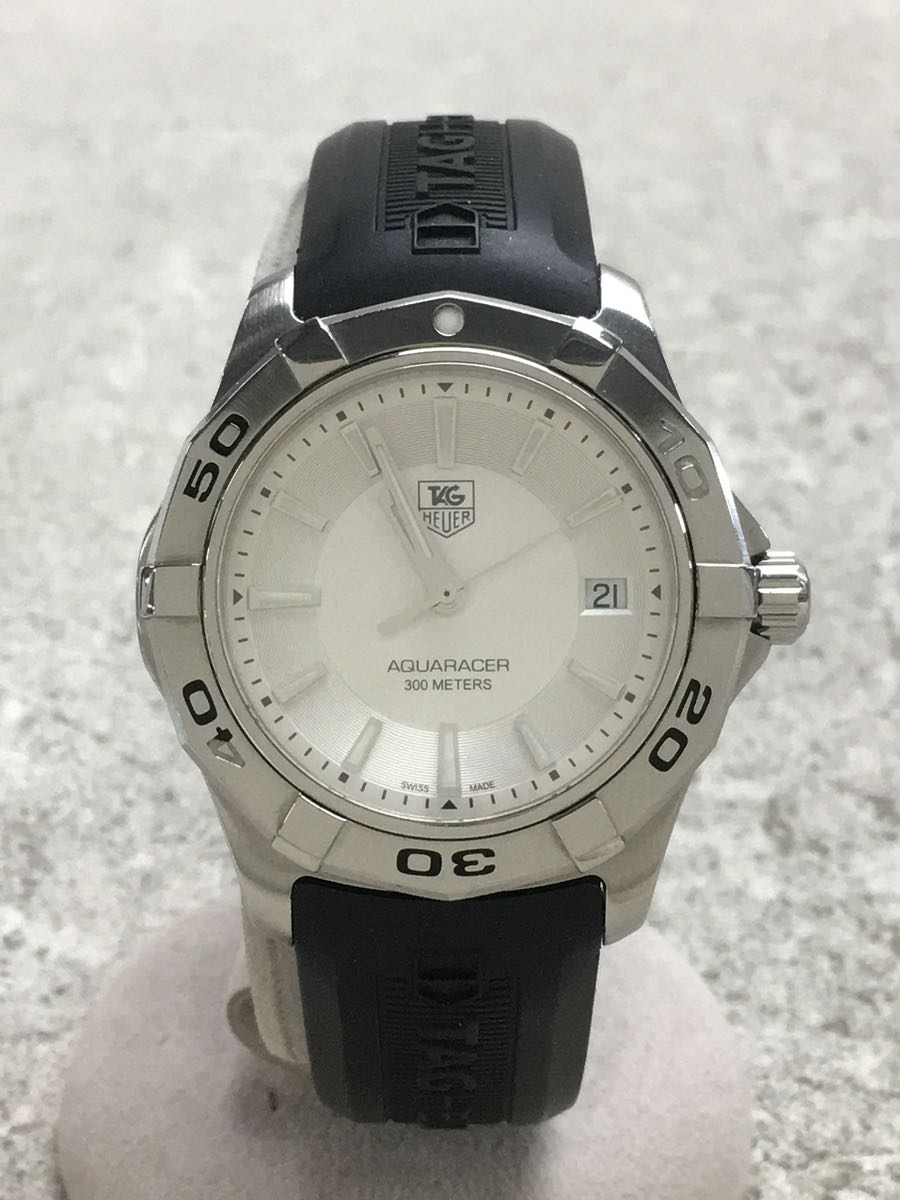 TAGHeuer◇クォーツ腕時計/アナログ/ラバー/BLK//ダイバーズ AQUARACER