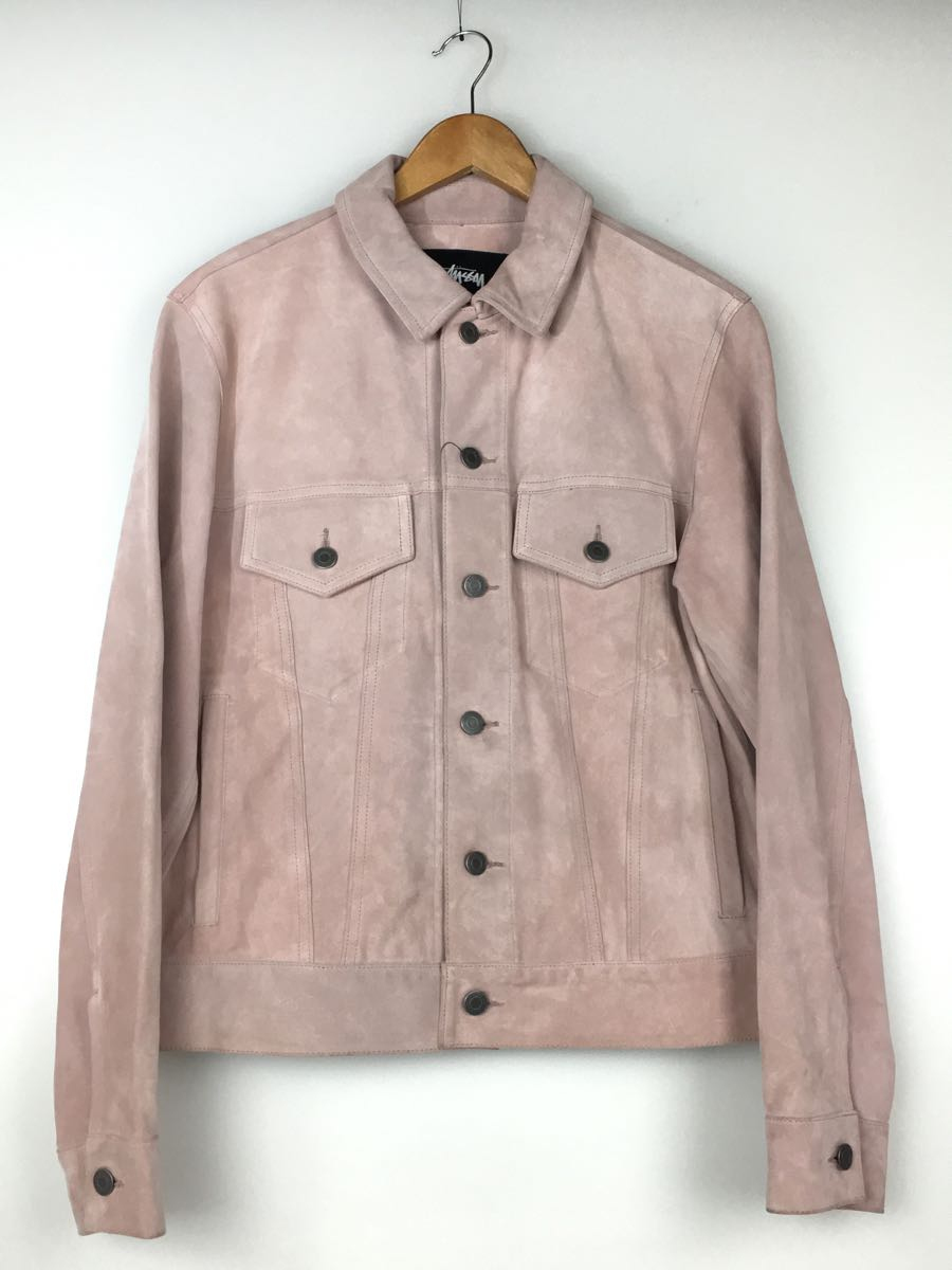 STUSSY◆Gジャン/S/スウェード/ピンク/19SS/Suede Ranch Jacket/サーフ/