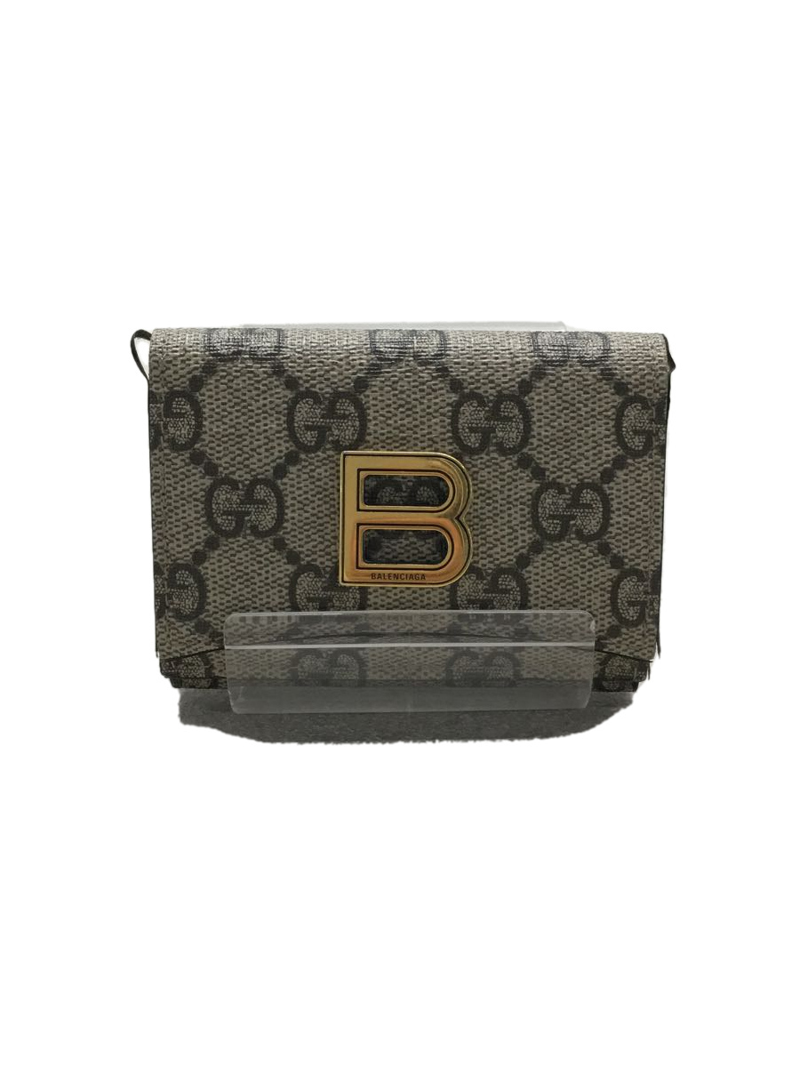 GUCCI◆3つ折り財布/レザー/BEG/総柄/メンズ/681700/パイピング剥がれ有_画像1