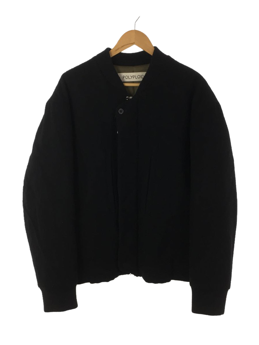 POLYPLOID◇BOMBER JACKET TYPE C/3/ウール/ブラック www