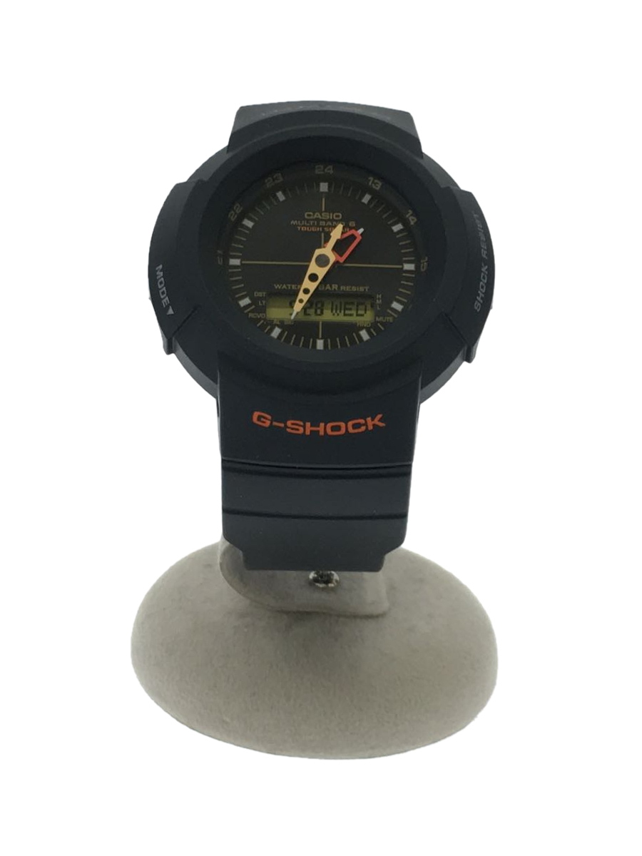 CASIO◆ソーラー腕時計/デジアナ/ラバー/BLK/BLKAWG-M520UA