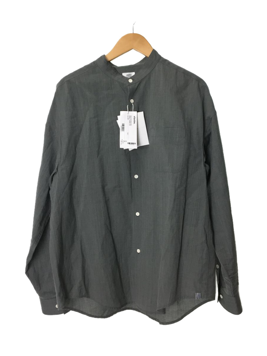 visvim◆長袖シャツ/3/ウール/GRY/ストライプ/22年製/INGALL II SHIRT