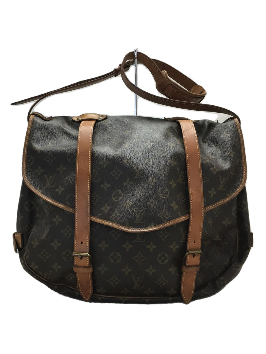 LOUIS VUITTON◆ソミュール43_モノグラム_BRW/PVC/BRW