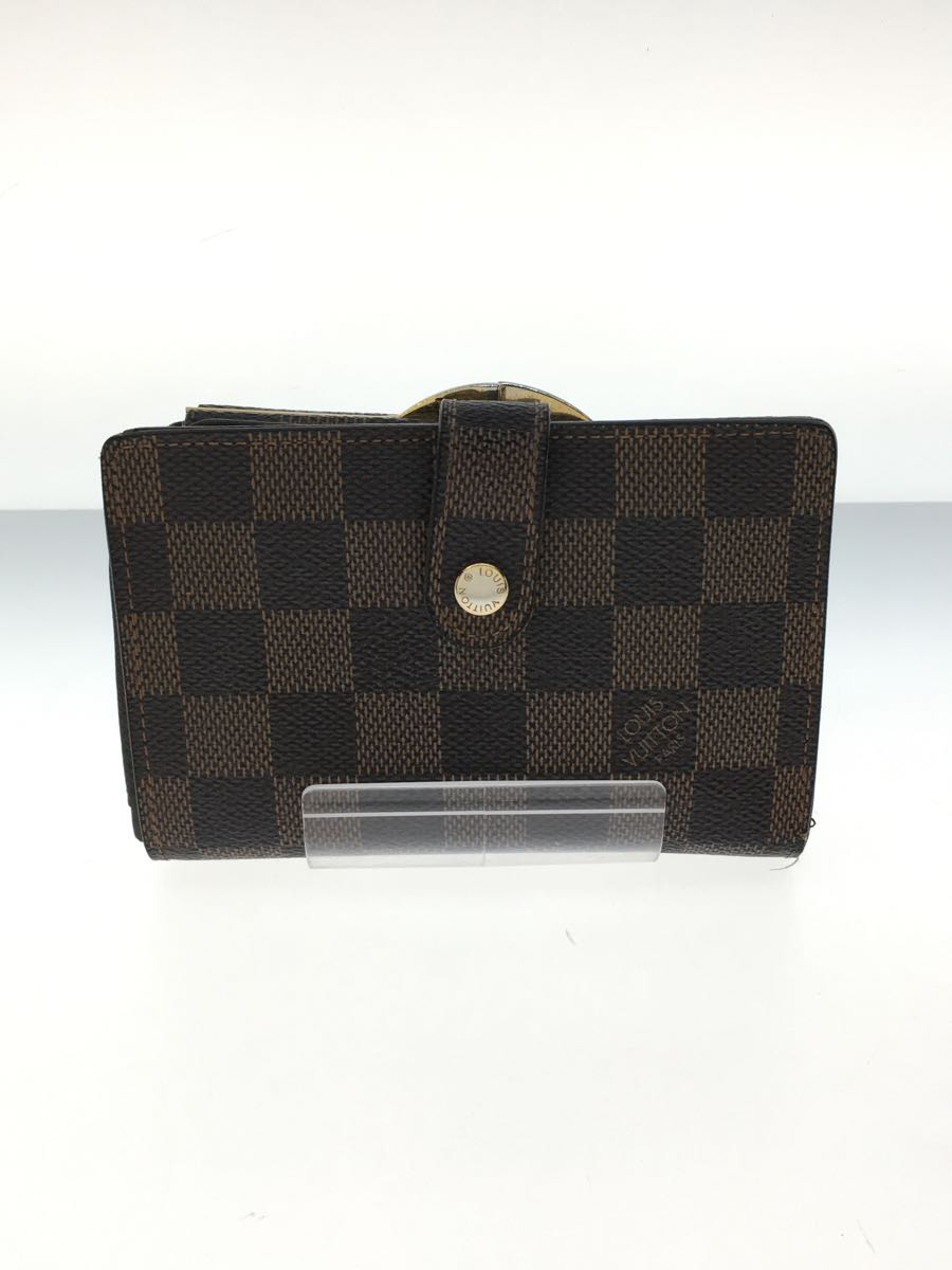 LOUIS VUITTON◆N61674/MI2009/ポルト・フォイユ・ヴィエノワ_ダミエ・エベヌ/がま口/ウォレット/茶_画像1