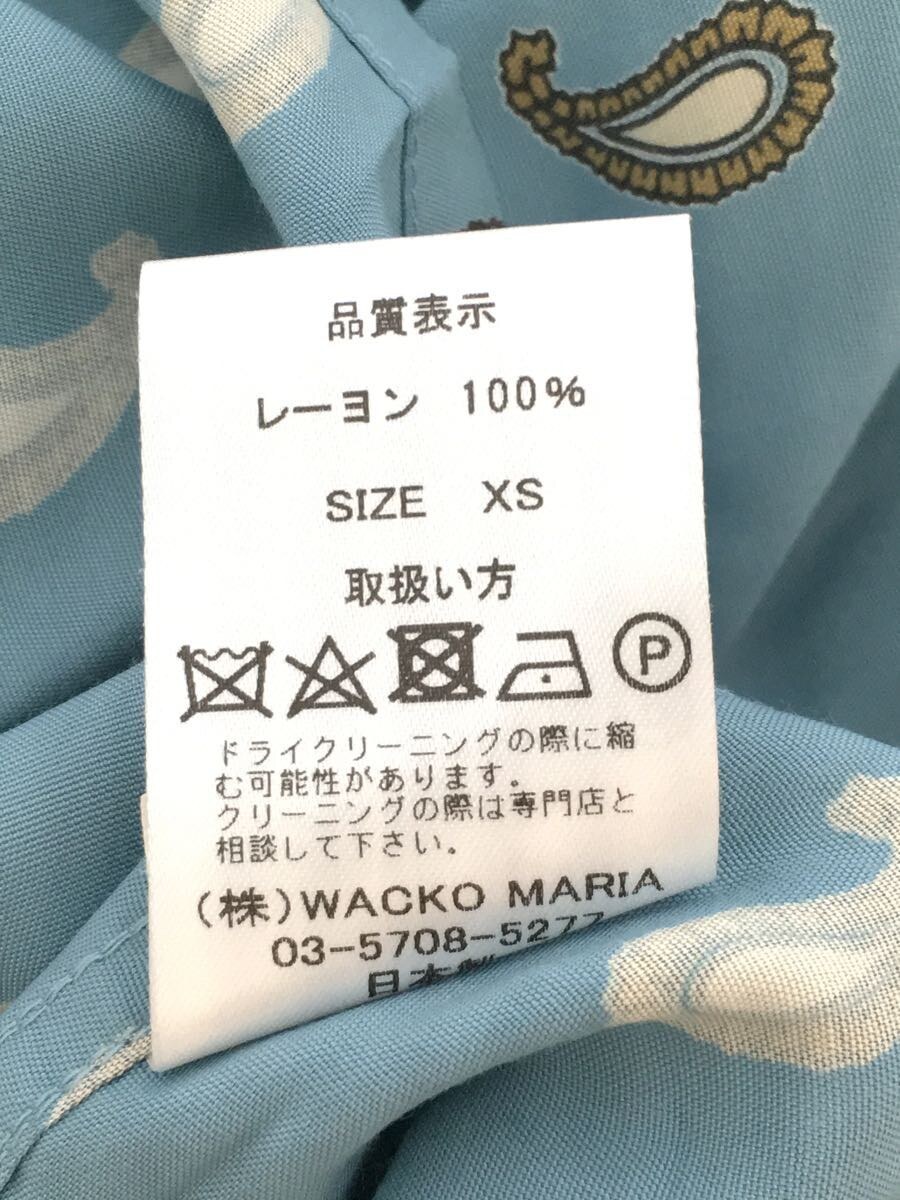 WACKO MARIA◆オープンカラーシャツ/XS/レーヨン/ブルー/ペーズリー