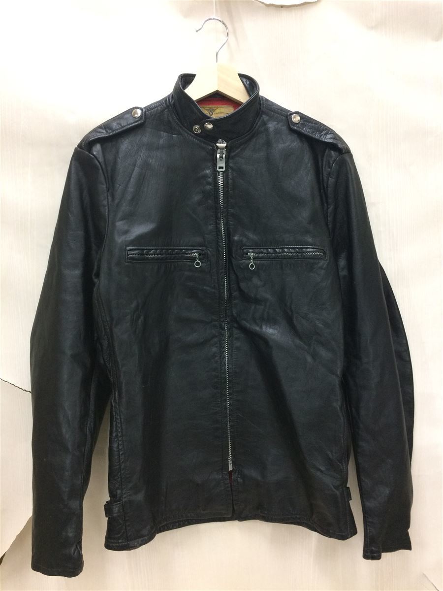 60s/HERMS LEATHERTOGS/STEERHIDE/シングルライダースジャケット/38/レザー_画像1