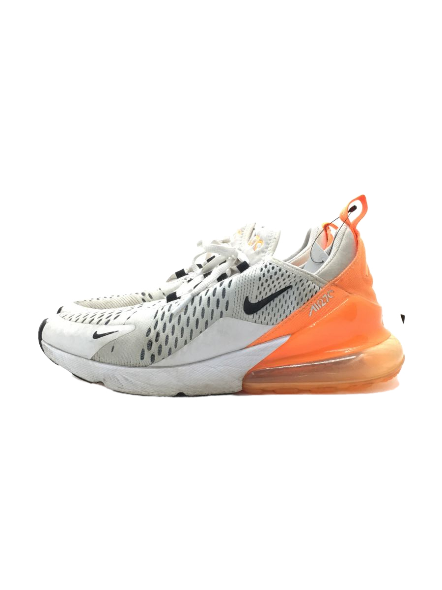 NIKE◇WMNS AIR MAX 270/エアマックス270/WHITE-ORANGE/25.5cm/AH6789